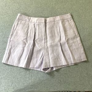 Michael Kors Womens Shorts Size 10 Purple Linen Pleated Designer Preppy NWT